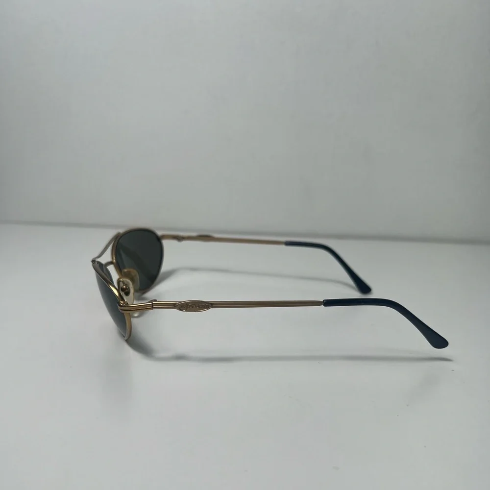 ABC Sports Aviator Signet Vintage 80s Y2K Gold Frame Black Lens Sunglasses